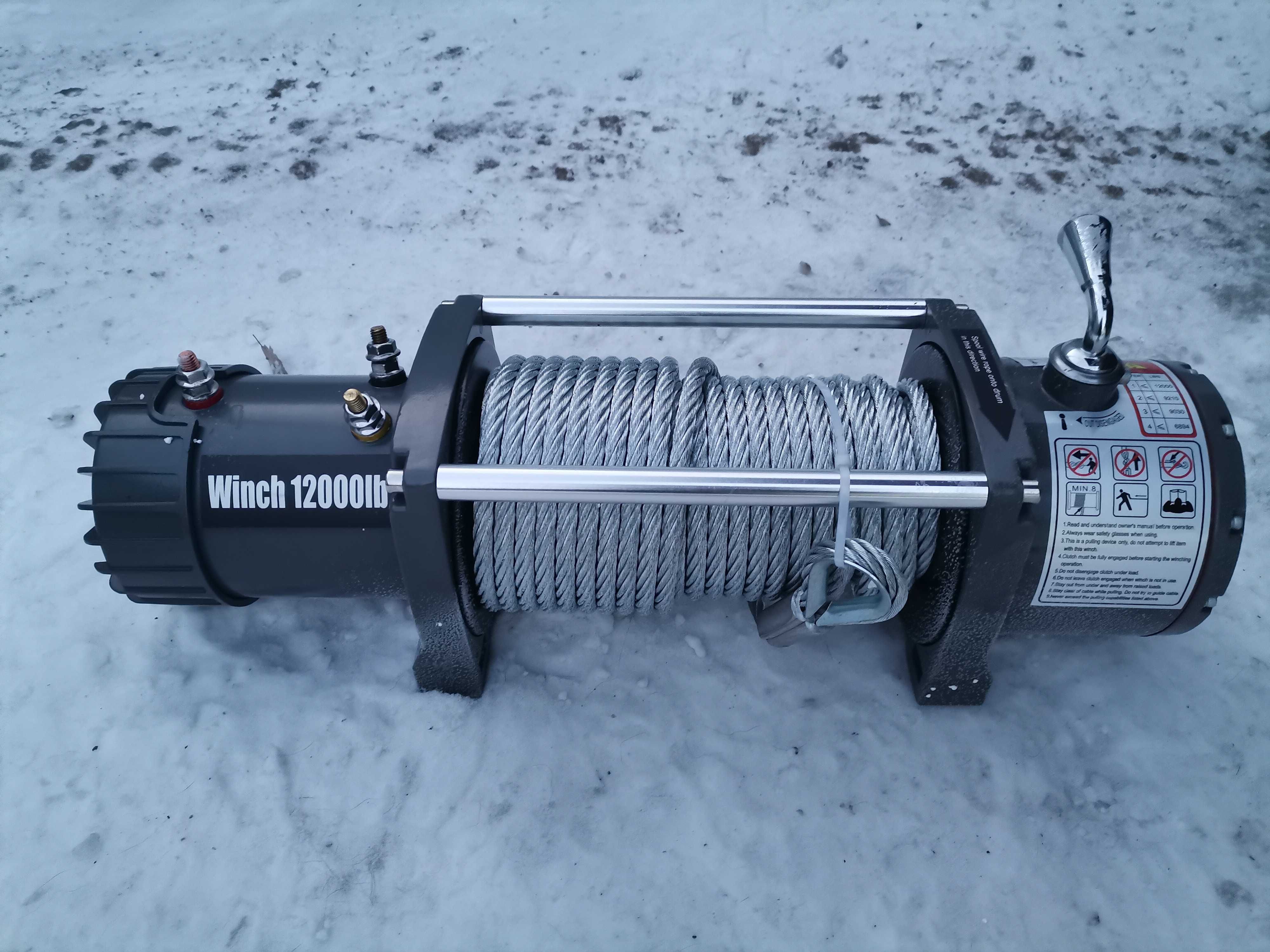 Лебедка Electric Winch 12v 12000lbs/5443 кг. Трос 9, 5мм х 25м