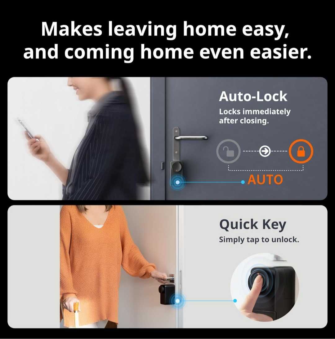 Ключалка за врата SwitchBot WiFi Smart Door Lock PRO троен комплект
