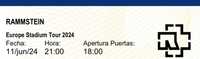 Два билета за концерта на Rammstein в Барселона на 11.06