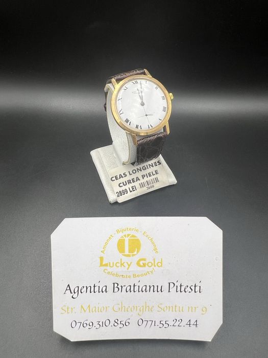 Ceas Aur Longines curea piele cod prod 3688