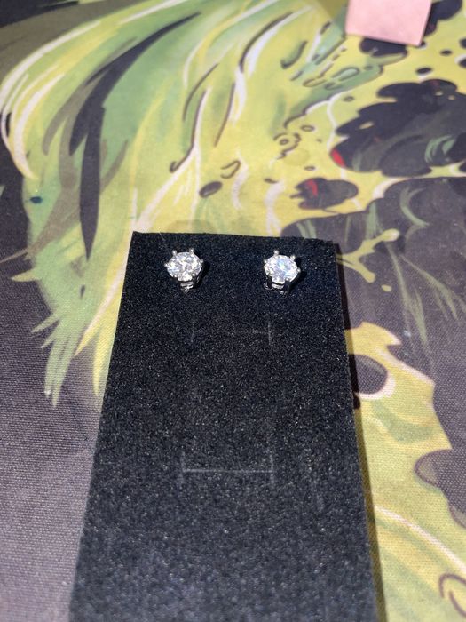 Cercel din argint cu diamant 1ct, culoare D