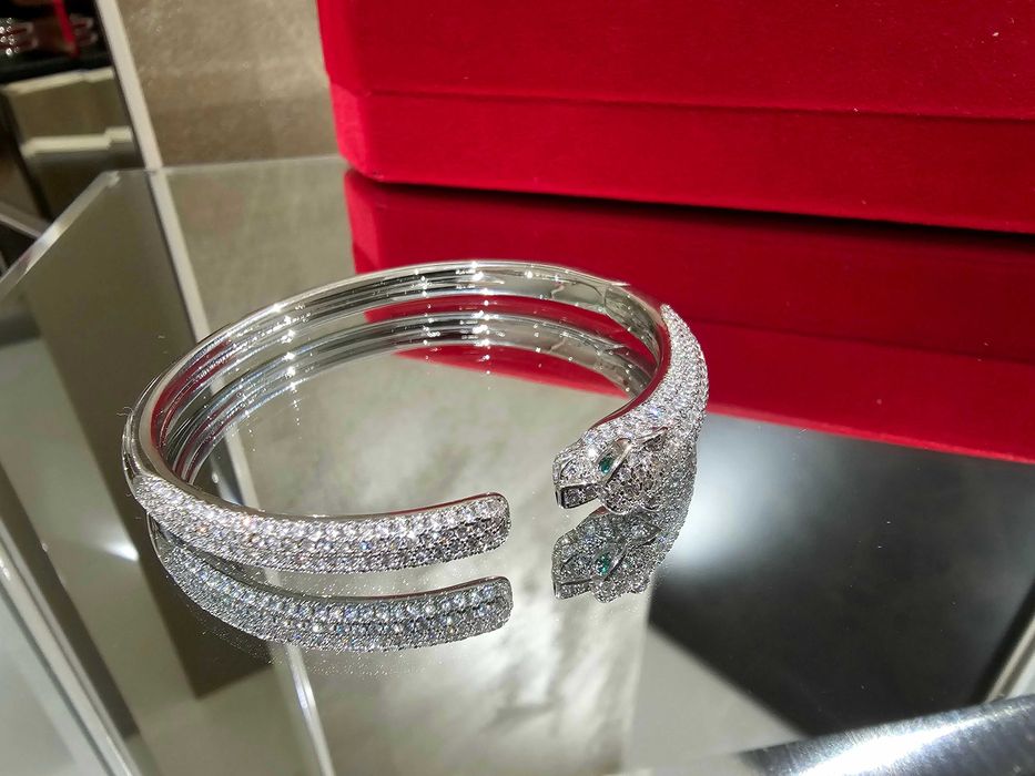 CARTIER Panthere de Cartier White Gold Diamonds Дамска Гривна