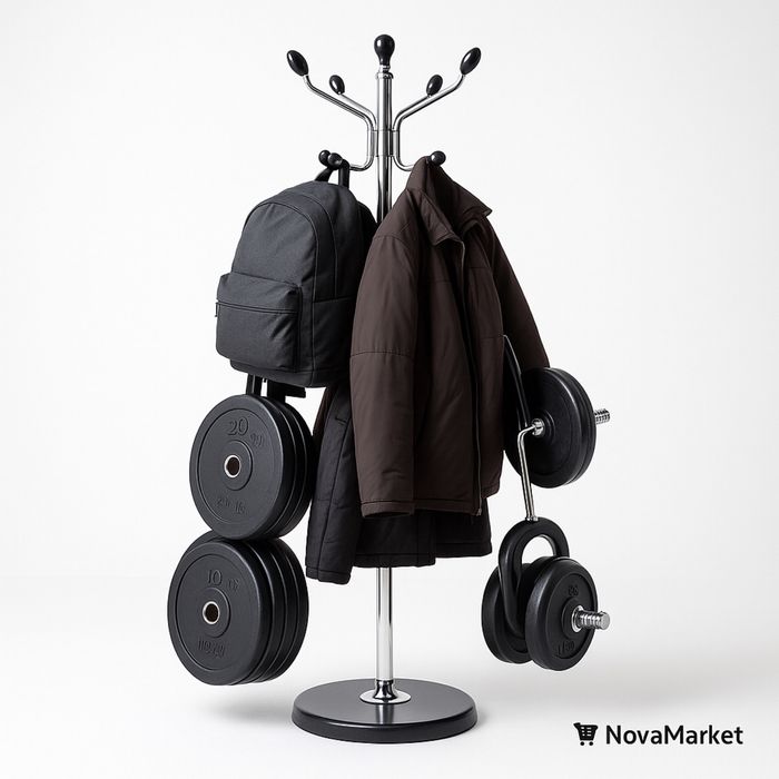 Напольная вешалка для одежды — усиленная металлическая, два цвета