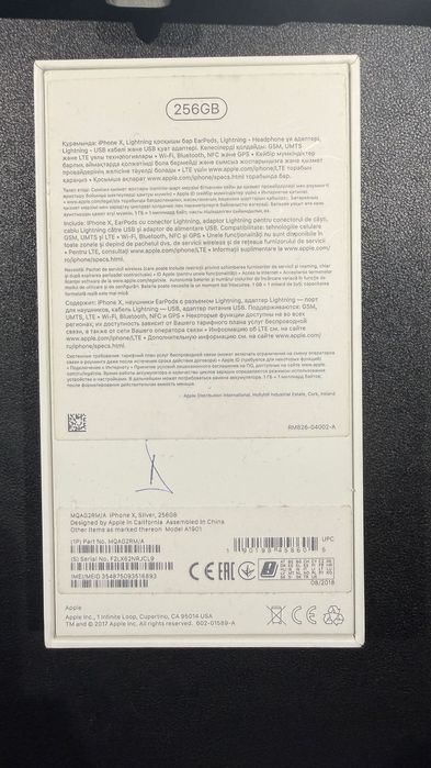 iPhone X, Silver, 256GB