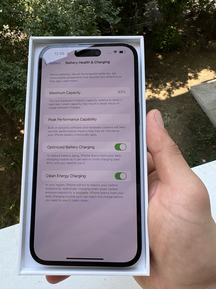 IPhone 14 Pro Max Purple 93% bat Full Box Neverlocked