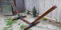 Suport hamac rustic simplu sau sculptat gradina traditional