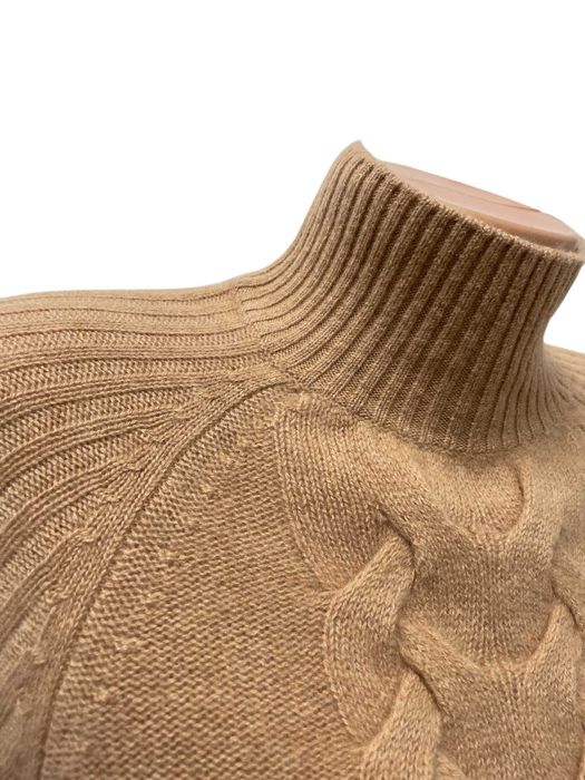 C&A размер S / M дамски кашмирен пуловер 100% КАШМИР кафяв Столче яка