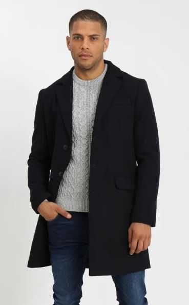 Palton de lux slim 52 XL premium Saville Row lana super 120's navy