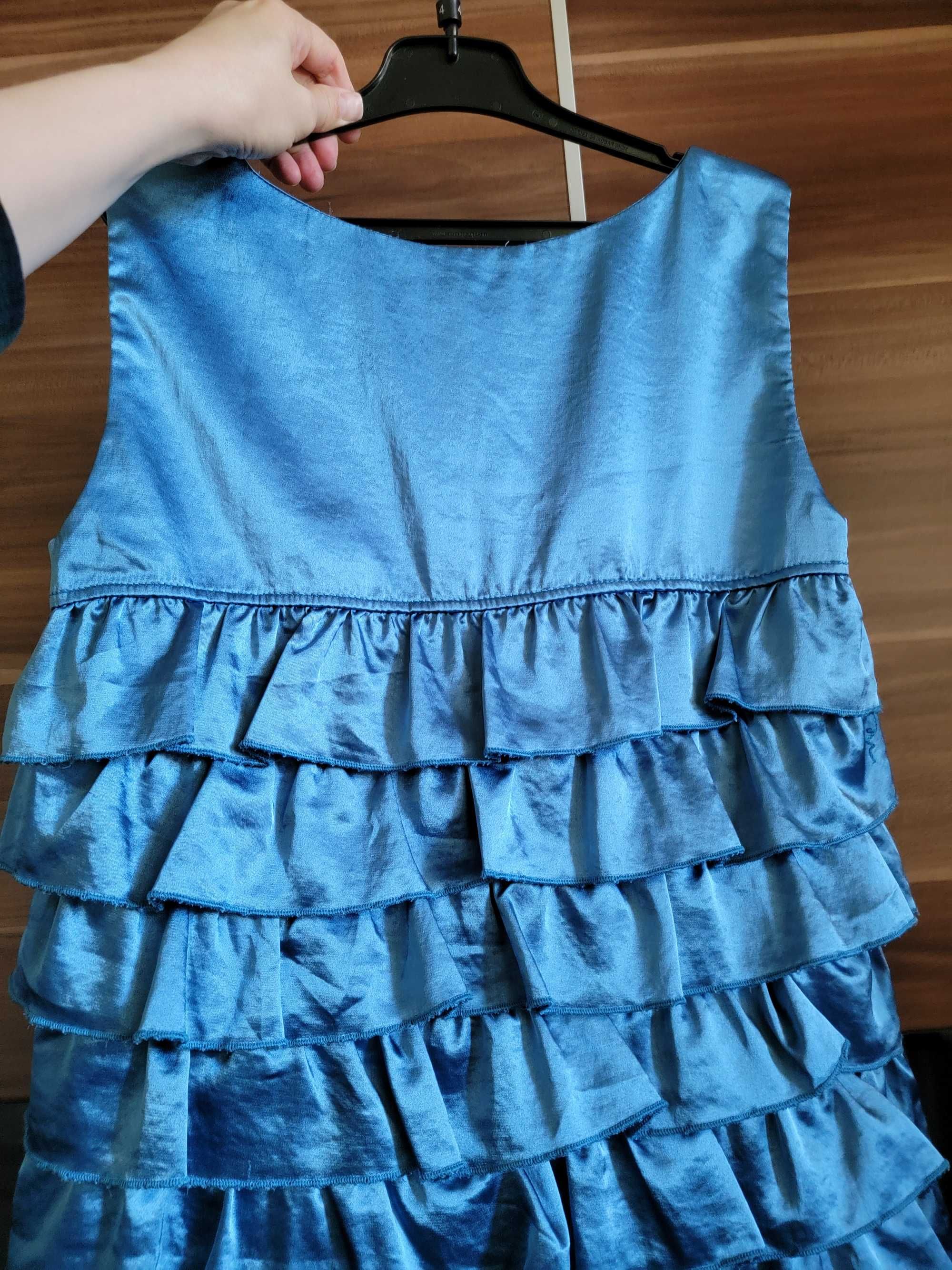 Rochie Deny Rose Blue Metalizat