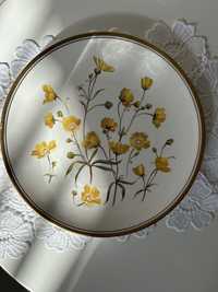 Винтидж декоративна чиния Spode с ръчно нарисувани цветя от 80те