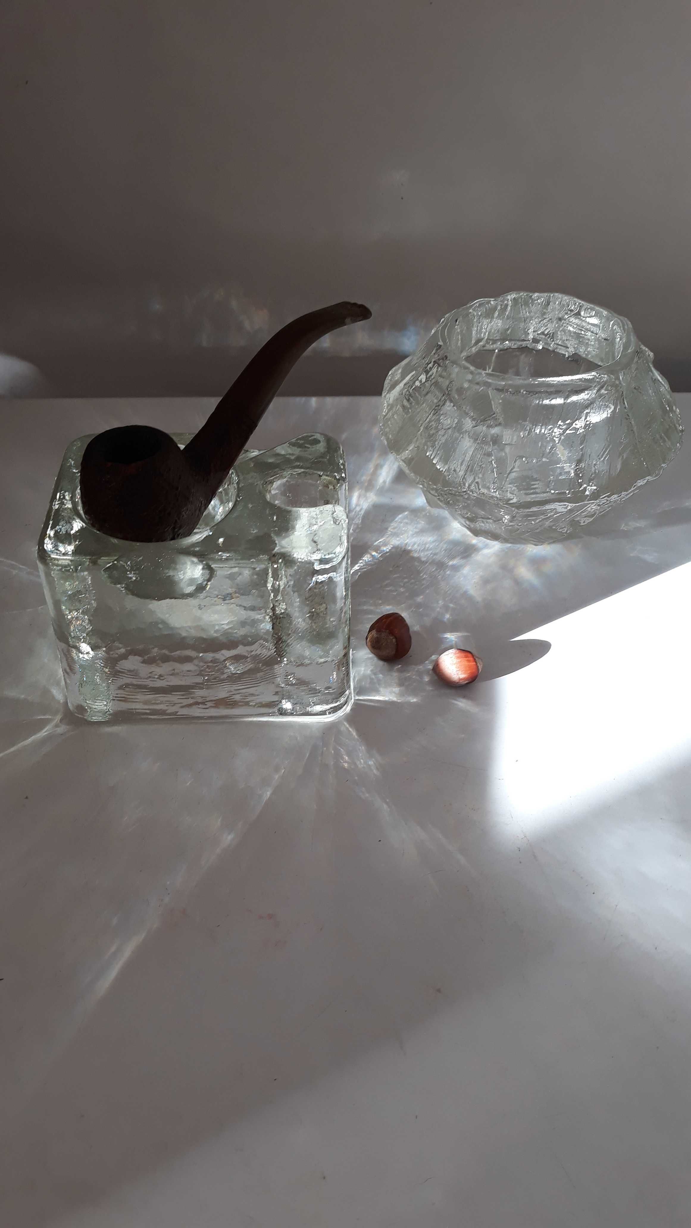 Suport pipa sticla cristal Suedia vintage mid century