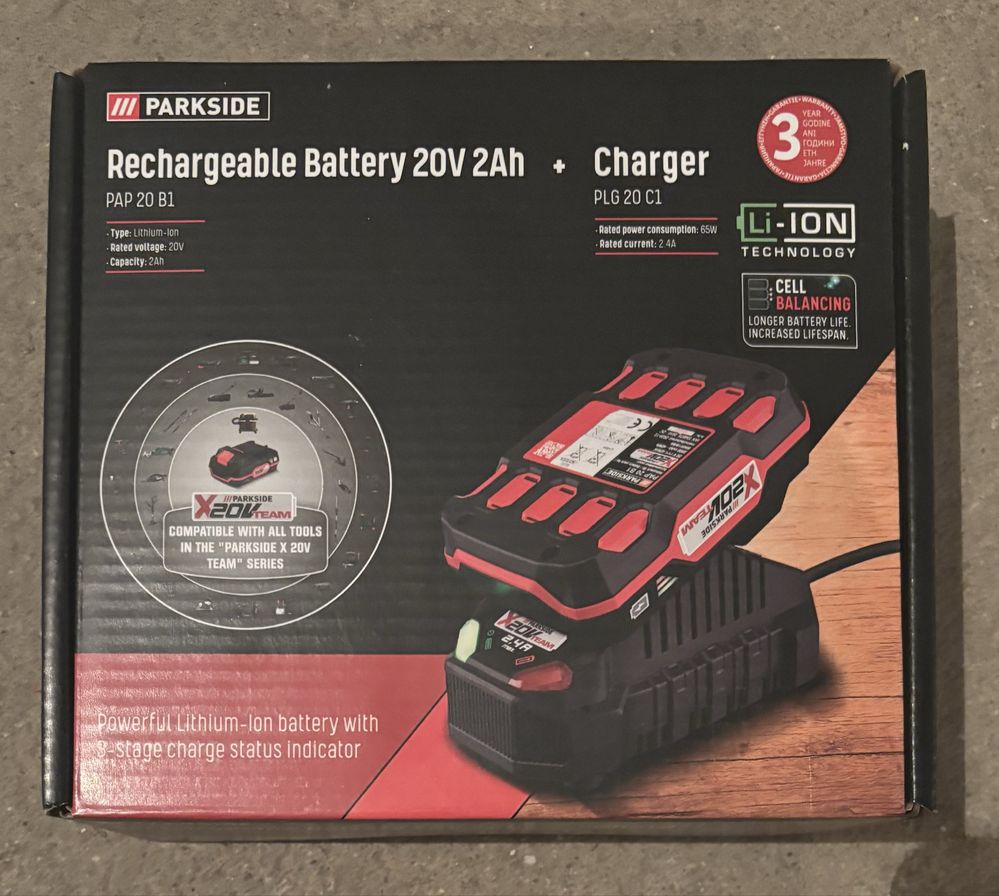 PARKSIDE Rechargeable Battery 20V 2Ah + Charger