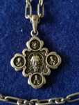 Сребърен кръст Ис, Хс, Божията майка. 925 проба