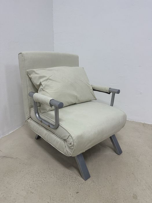 Разтегателен фотьойл 3в1, Homcom, кремав, регулируема облегалка