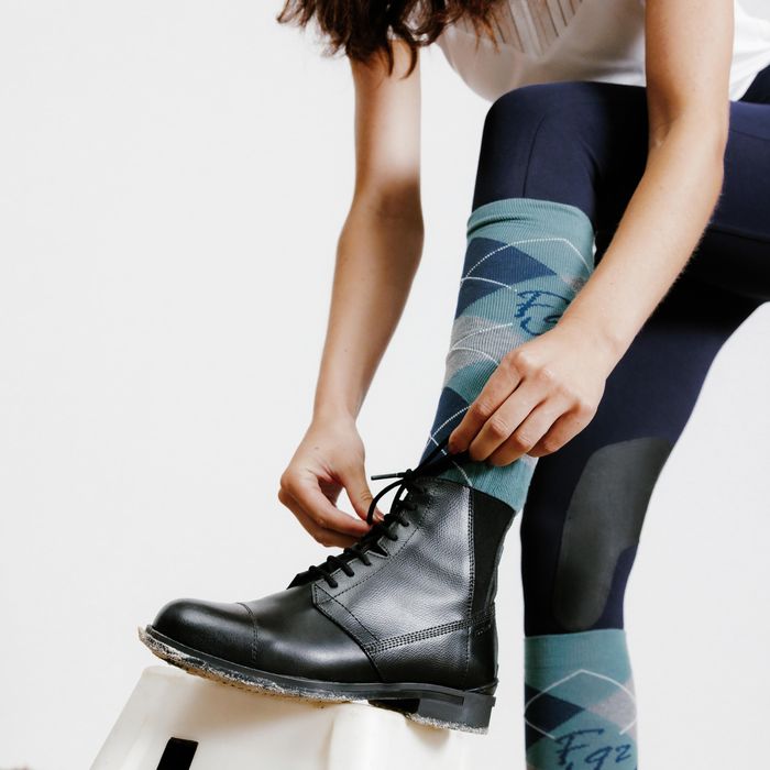 Ghete din piele cu șiret Echitație 500 - produs resigilat Decathlon