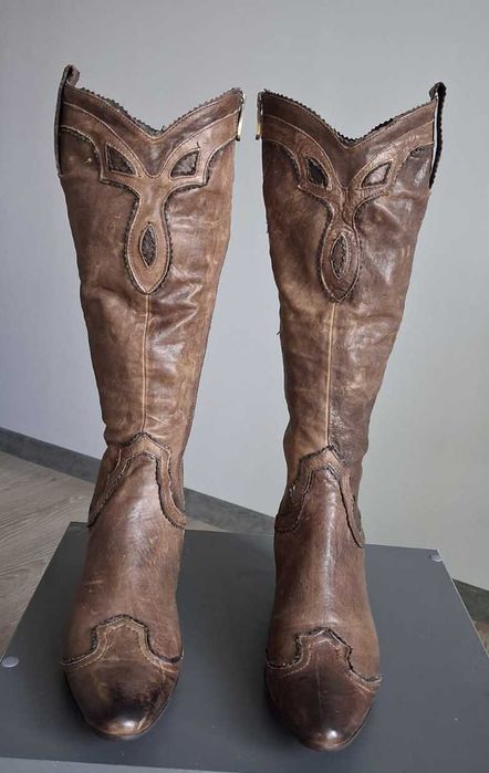 НОВЫЕ . Сапоги осенние коричневые. Кожаные.  Proud Ostrich (Австрия).