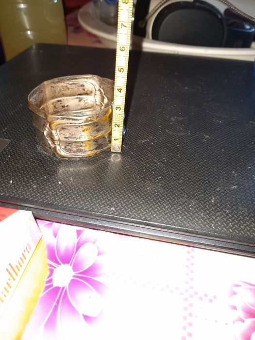 Obiect vechi din alamă placat cu argint