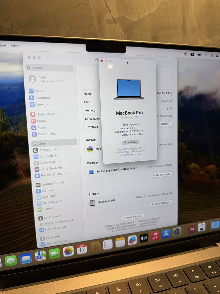 КАТО ЧИСТО НОВ Macbook Pro M3, 31 cycle