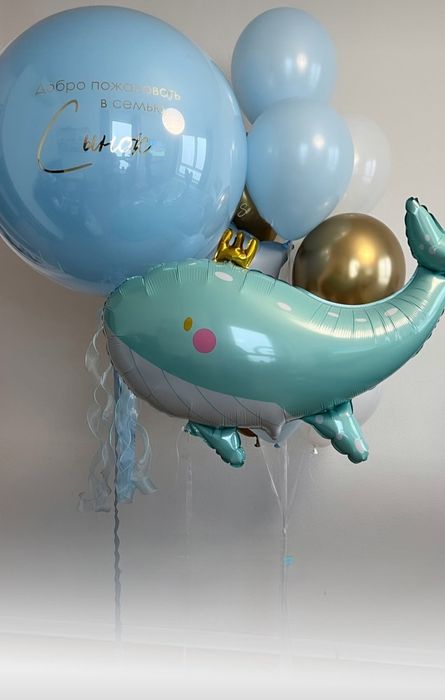 Шарики для оформления комнаты новорождённого.Выписка из роддома.