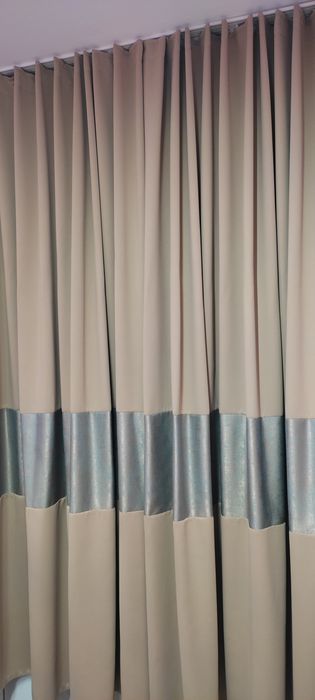 Завеси от качествен блекаут декориран с жакард,пясочен цвят