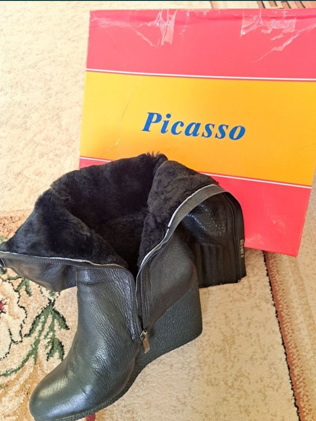 Кожаные сапоги женские Picasso