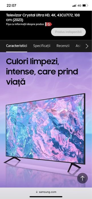 Televizor tv led Samsung 138 cm UHD 4k sigilat gatantie cutie 55”