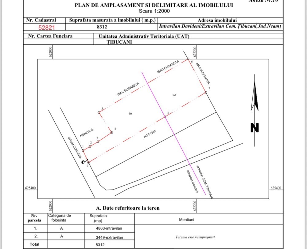 Teren partial intravilan 8312 mp, com. Tibucani