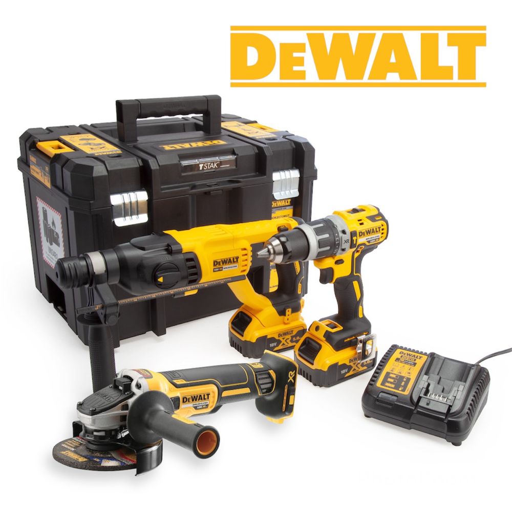 DeWALT Комплект  Перфоратор DCH133  Винтоверт DCD796  Ъглошлайф DCG405