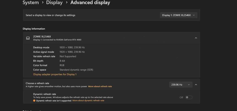 Monitor Gaming Esports BenQ Zowie XL2546X DyAc 2 - 240 Hz