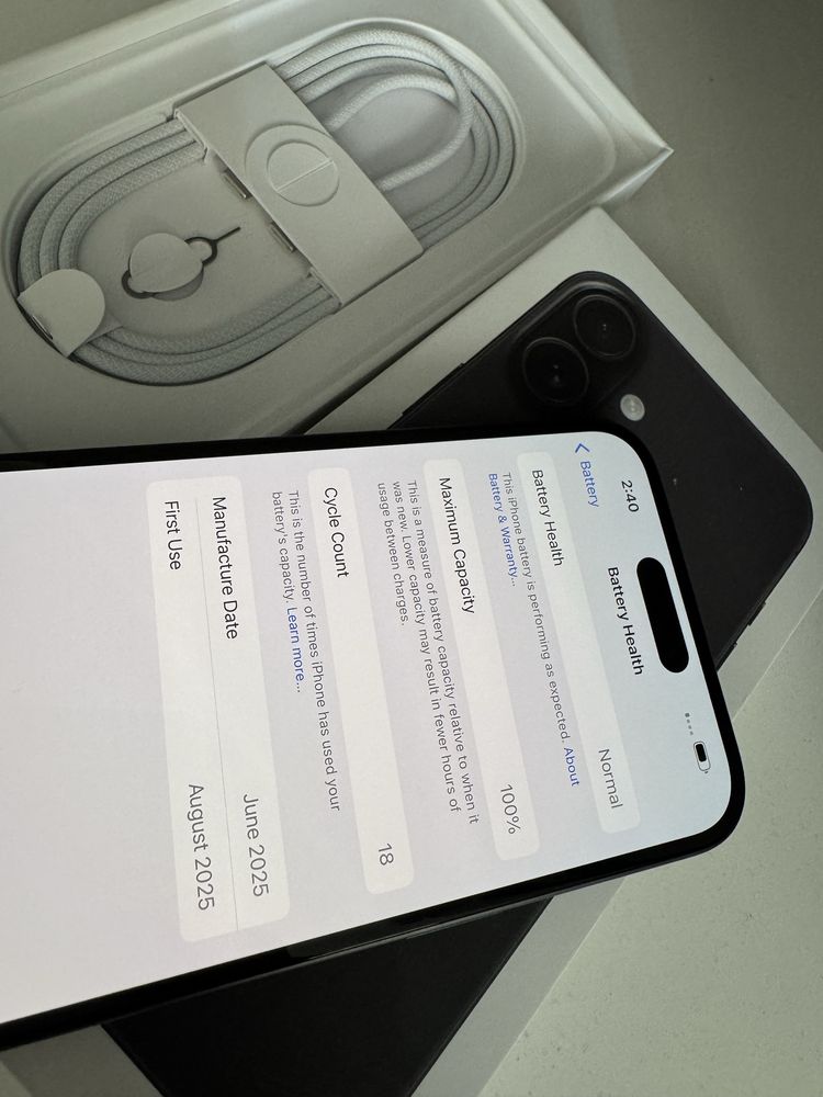 iphone 16 plus 128gb 18 цикъла на зареждане