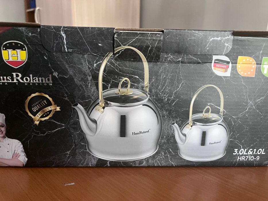 Набор чайников HausRoland. Нержавеющая сталь. Новый в упаковке .В комп