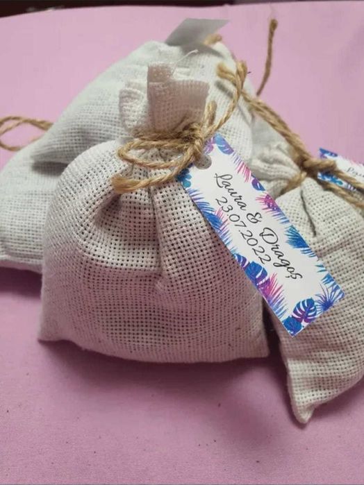 Saculeti levantica/ lavanda marturie nunta / botez personalizati