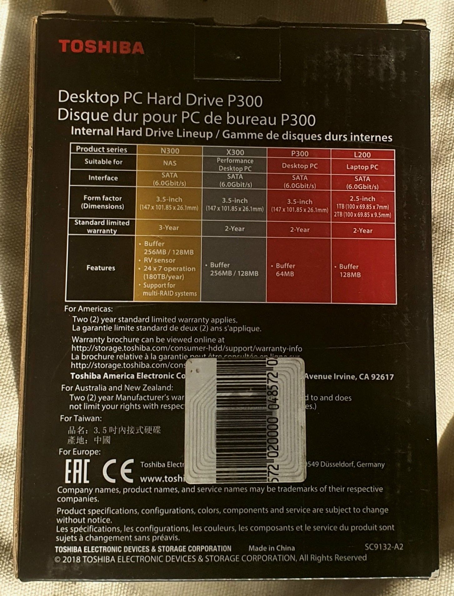 HDD 3TB. 3,5". Toshiba