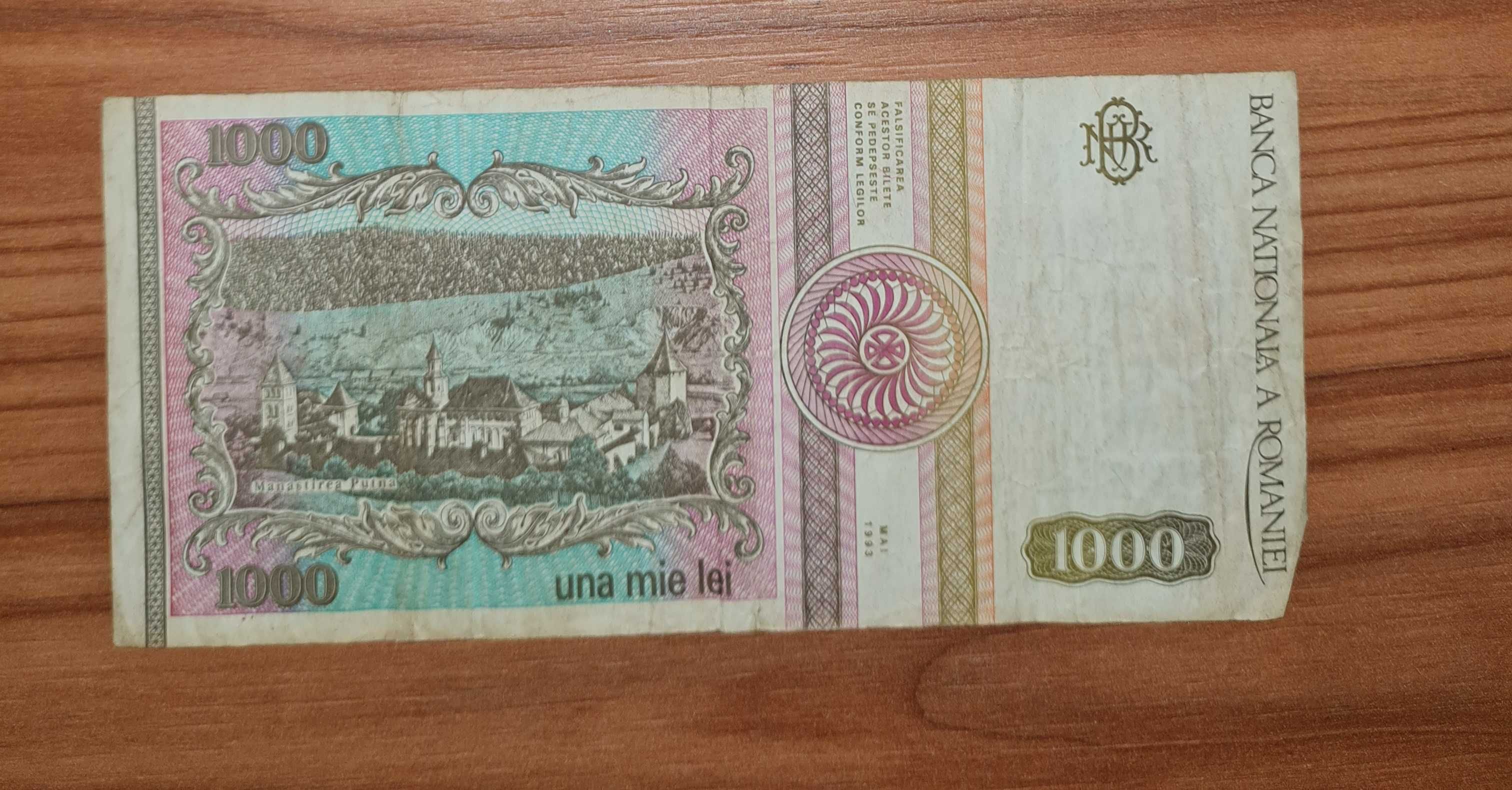 Bancnota veche Mihai Eminescu 1993 seria A.0034