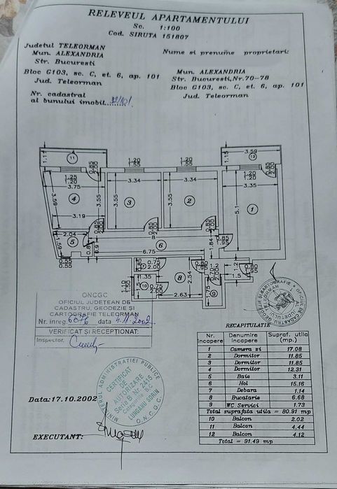 Apartament ultracentral 4 camere Alexandria-Teleorman