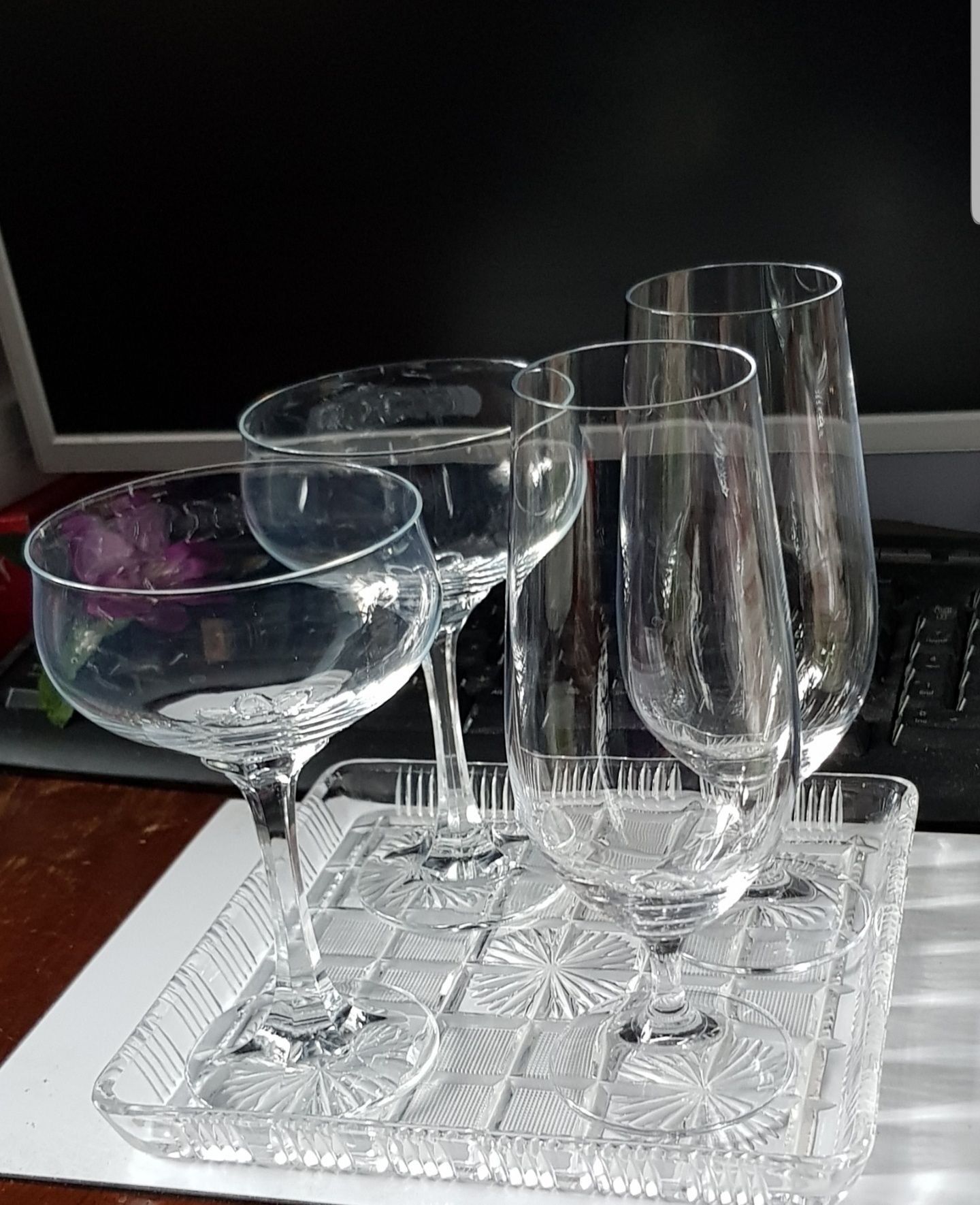 Set pahare de coniac din cristal