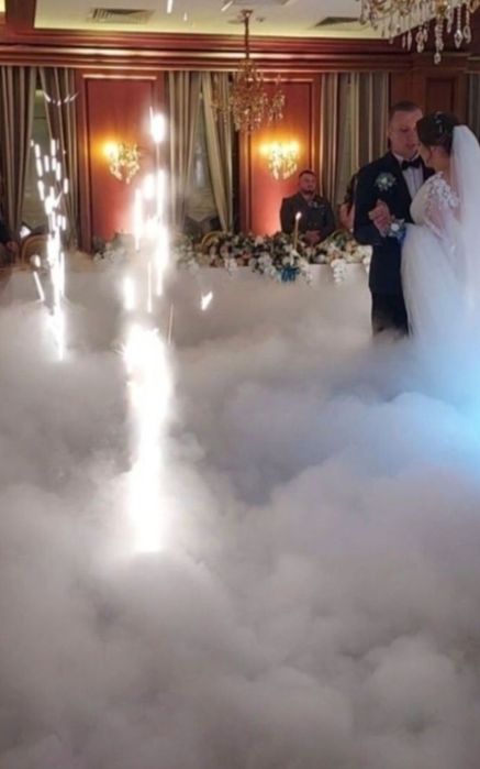Fum greu dansul mirilor/Artificii/Lumini Arhitecturale Nunta Botez