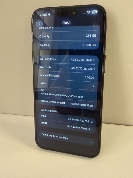 iPhone 15 Pro Max 256GB Blue в гаранция - 89% батерия - ТОП Състояние