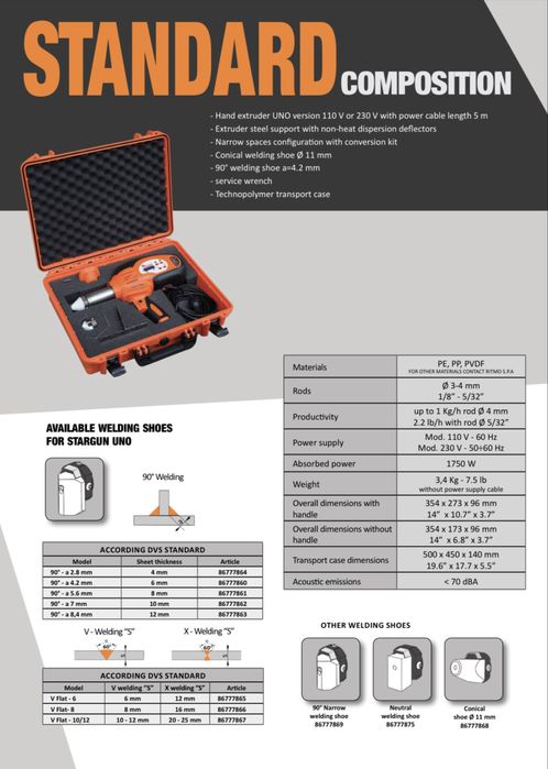 Extruder manual pentru termosudare plastic Ritmo Stargun Uno