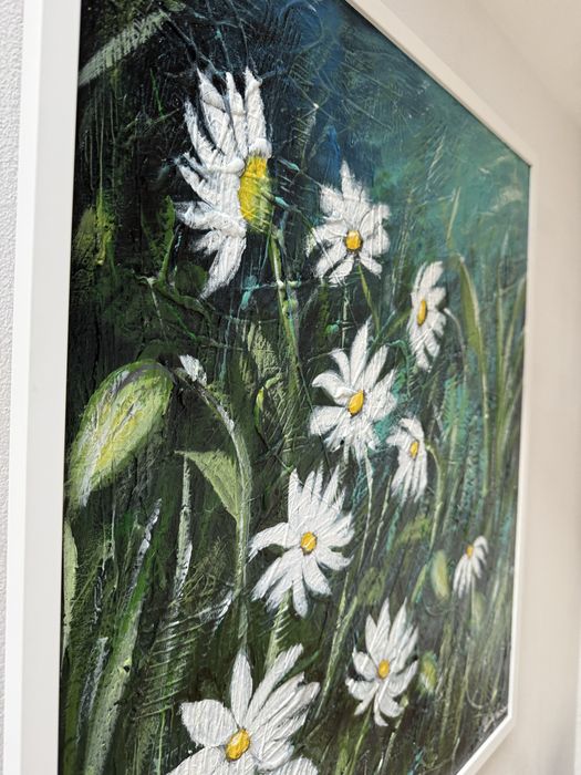 Tablou cu pasta de structura, abstract, pictat in acrilic