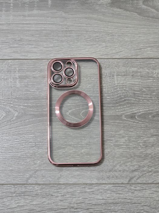 Husă Glitter pentru iPhone 16 Pro Max – Roz, Magnetică, Shockproof
