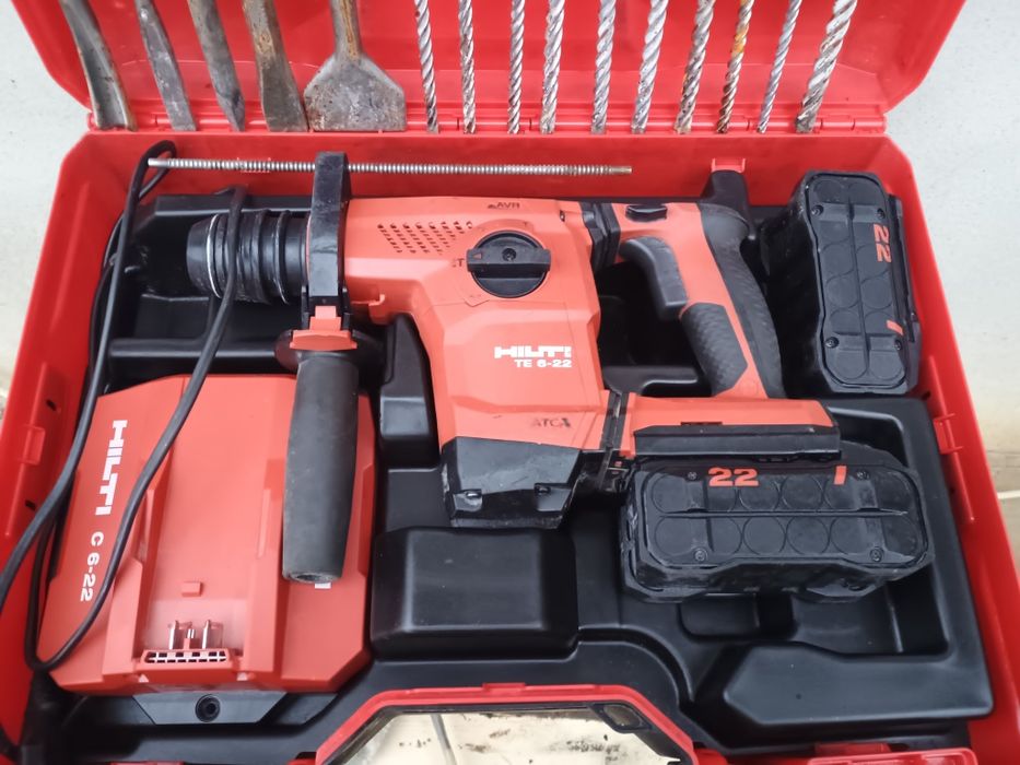 Rotopercutor hilti te6 22 nuron , 2 baterii,încărcător C6,cutie