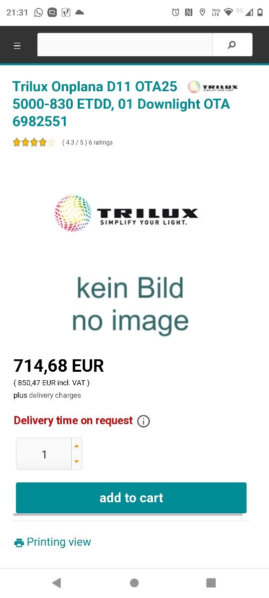 Aplica Trilux onplana D11