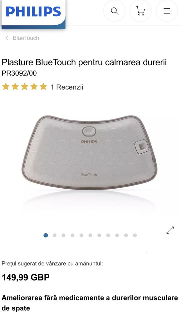 Philips BlueTouch- Dispozitiv pentru calmarea durerilor de spate!