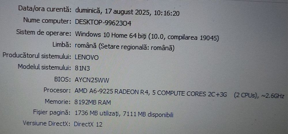 Lenovo Ideapad S145-15AST 15,6" AMD A6 8gb ram 500gb ssd