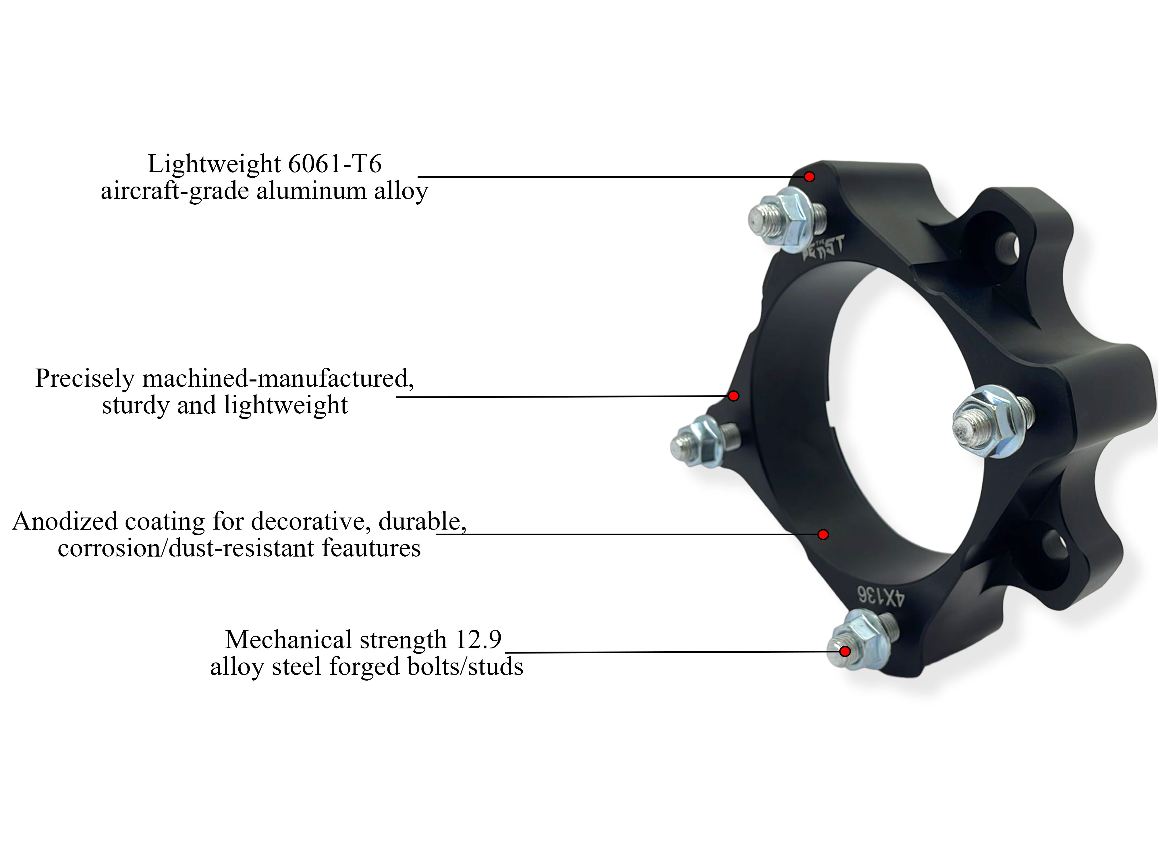 Distantiere Roti Atv 4/136 50Mm Black - Can-Am / Bombardier