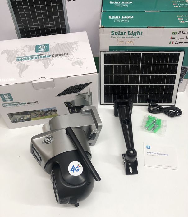 Camera Supraveghere 4G Panou Solar V380Pro Dual Lens 6K Autonomie 20h