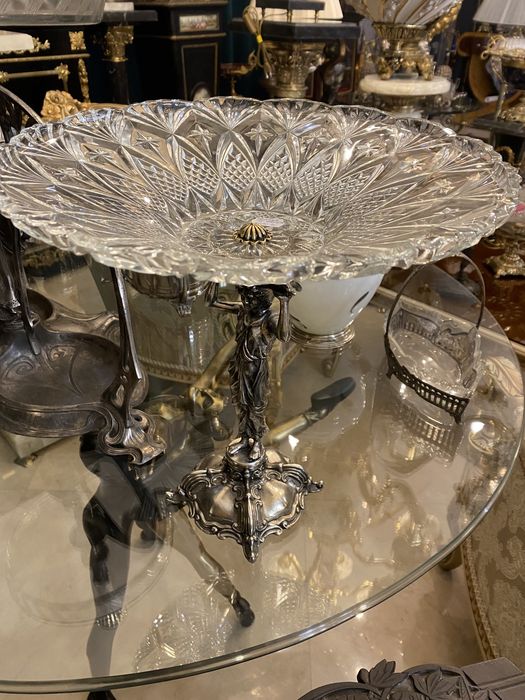 Fructiera cristal/bronz argintat