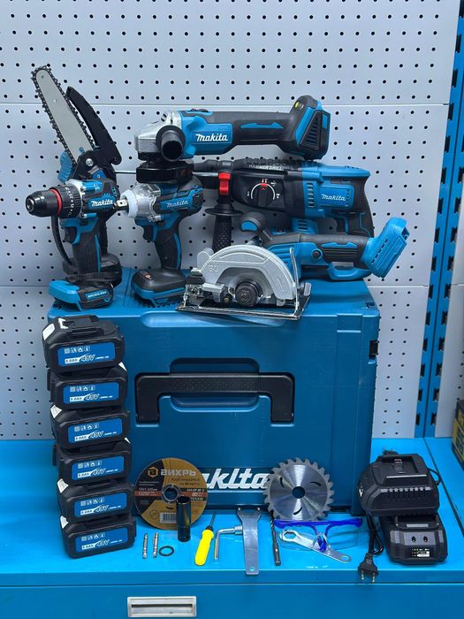 Перфоратор, болгарка, гайкаверт, шуруповерт,пчелка, пила. 6в1+подарки