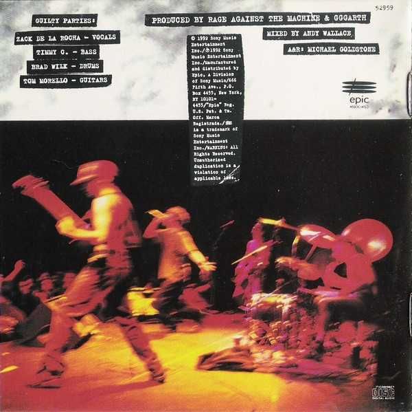 CD Rage Against The Machine 1992 Limited Edition Vinyl Classics